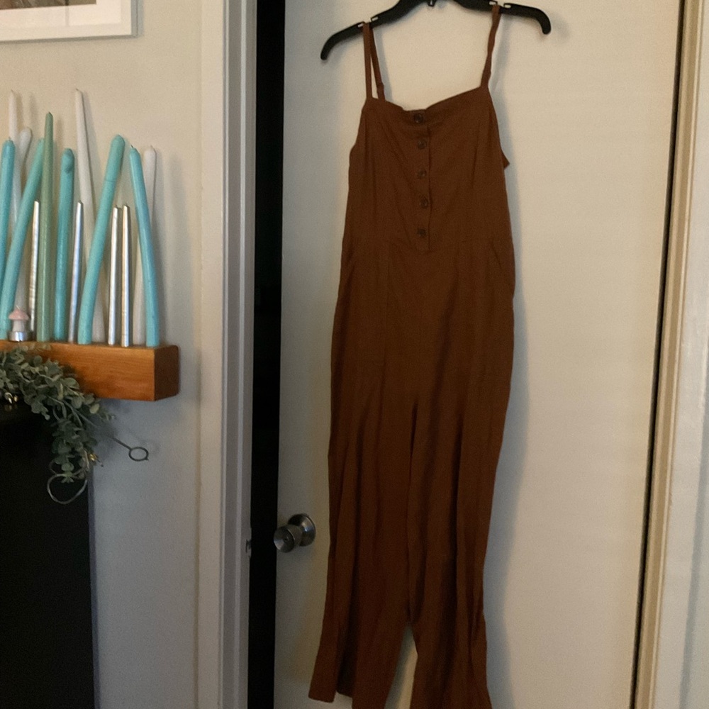 Old Navy Chestnut Buttoned Jumpsuit